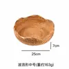 Cesta de Almacenamiento Ondulada de Ratán Vietnamita para Snacks, Fruta, Pan, Escritorio Interior, Cosméticos, Artículos Varios, Organización, Hecha a Mano