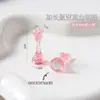 Suporte Plástico Elevado para Nail Art Estilo Japonês Rosa Transparente Suporte de Exibição para Unhas de Prática Ferramenta para Nail Art