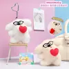 Dibujo Animado Lindo Dulce Amor Cachorro Tirar Muñeco de Felpa Llavero Divertido Colgante para Bolso de Pareja Día de San Valentín Chino