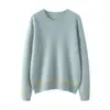 Novo Suéter de Cashmere Outono/Inverno 2026 para Mulheres, Modelagem Solta, Suéter de Tricô Pulôver que Rejuvenesce, Camada Base de Manga Longa