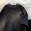 Camiseta Pesada Color Borgoña 200g para Hombre Moderna de Verano 100% Algodón Cuello Redondo Casual Manga Corta Estilo Retro Americano Manga Media