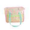 Bolso de Mano de Malla Simple de Verano para Mujer, Bolsa Portátil para Almacenamiento de Snacks para Camping, Gran Capacidad, Bolsa de Compras de Supermercado para Mujer