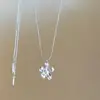 Colar com Pingente Flor Deslizante Coréano Nicho Elegante Corrente para Clavícula Moda Versátil Joias de Alto Padrão Atacado Mulheres