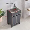 Gabinete de fregadero de acero inoxidable Gabinete de balcón Fregadero de lavandería integrado Lavavajillas Gabinete de piso de cocina Apartamento pequeño Gabinete de baño para el hogar