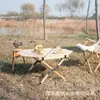 Mesa Octogonal Multifuncional para Ovos Assados Mesa Dobrável Mesa de Jantar para Churrasco em Quintal de Casa Mesa de Madeira Portátil para Lazer ao Ar Livre