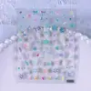 Adesivos de Unhas Floco de Neve de Natal Transfronteiriços 5D Em relevo Design de Bola Branca Estilo Simples Ins Adesivos de Unhas DIY