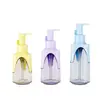 Botellas dispensadoras de loción y champú amarillas en stock 100 ml 120 ml 150 ml Forma triangular Botellas vacías para mascotas