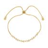 Pulsera de cordón ajustable con baño de oro real, nuevo para otoño e invierno, pulsera de lazo con circonita de alto sentido para mujer, fábrica de origen