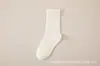 Calcetines de Media Pantorrilla para Hombres y Mujeres, Algodón Peinado de Color Puro, Cálidos, Absorbentes de Sudor, Desodorantes, Punta con Costura Plana, Calcetines de Estilo Simple para Otoño e Invierno