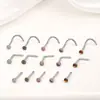 Al por mayor de acero inoxidable transfronterizo Nuevo modelo Película de brillo con goteo de aceite Gradiente Varilla recta/Varilla en S/Varilla en L/Anillo de nariz con clip en C Perforación