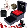 Regalo transfronterizo de Amazon para Acción de Gracias, Navidad, San Valentín, collar de proyección, aretes, flor de vida eterna femenina, caja de regalo, joyería