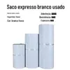 Saco expresso branco para embalagem, saco plástico para logística transfronteiriça, saco de embalagem, material novo, espessado, à prova d'água, grande, atacado