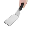Espátula de Aço Inoxidável, Espátula para Grelhar, Espátula para Teppanyaki, Espátula de Cozinha, Espátula para Bife, Espátula Pequena com Fendas, Conjunto de Ferramentas para Churrasco, Resistente a Altas Temperaturas