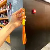 Nuevo Llavero Mosquetón Color Bloque Dopamina Correa para Teléfono Colgante de Muñeca Accesorio para Llavero Tejido a Mano
