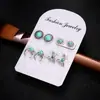 Pendientes Exagerados Europeos y Americanos, Pendientes Huecos Vintage con Forma de Gota Ovalada de Turquesa, Joyería al por Mayor