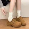 Hebilla de cinturón Boken para mujer que aumenta la altura otoño nuevo zapatos versátiles para mujeres petite 2026 planos de moda de suela blanda con punta profunda