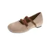 Zapatos Mary Jane estilo francés para mujer con 4 cm de aumento de altura interna, nuevo modelo principios de otoño 2026, elegantes bailarinas de tira cruzada con suela blanda