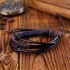 Puesto de suministro transfronterizo suministro directo de fábrica joyería europea y americana retro pulsera de cuero vacuno tejida a mano multicapa coreana al por mayor