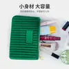 Nova Bolsa Reta de Armazenamento Listrada de Veludo Transfronteiriça Amazon Multifuncional Simples Cor Sólida Bolsa de Mão para Armazenamento de Maquiagem