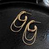 Pendientes de Cadena de Viento con Borla de Metal Aguja de Plata 925 Diseñador Sentido Avanzado Temperamento Modifican la Cara Pendientes de Personalidad