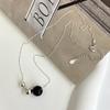 Plata de ley 925 minimalista ágata negra natural combinable cadena clavicular clásica elegante simple sentido de alta gama