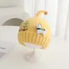 Gorro de punto con pompón de poni 3D para otoño e invierno, gorro cálido de punta con pompón, gorro lindo a prueba de viento para niños y niñas