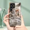 Adecuado para fundas de teléfono Samsung S26 ULTRA, fundas de juego A57 con diseño de gato lindo, fundas protectoras S24 y fundas de vidrio templado, A07