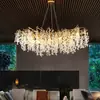Lámpara Francesa de Lujo Ligero Candelabro de Cristal Sala de Estar Comedor Pasillo Dormitorio Rama Villa Edificio Dúplex Lámpara Árbol de la Fortuna Copo de Nieve