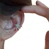 Pendientes de Clip Estilo Coreano con Estrella de Circonita, Lujo Ligero, Brazaletes de Oreja Simples y Elegantes, de Gama Alta, Exquisitos, Versátiles para Mujer
