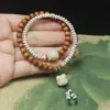 Pulsera Doble Círculo Barbie Sándalo Estrella Luna Cuentas Bodhi Colgante Gato Cuentas Mori