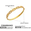 Conjunto de Pulsera con Broche en Forma de Anillo Incrustado con Circonita Geométrica Estilo Europeo y Americano, Chapado en Oro PVD, Conserva el Color, Joyería Sencilla y de Alta Calidad