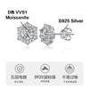 Pendientes Hexagonales Copo de Nieve Mosane de Plata de Ley 925 Estrella Hexagonal Lujo Corea del Sur Pendientes Versátiles Pendientes de Moissanita Color D