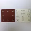 Suministrado Directamente por el Fabricante, 115*110mm 8 Agujeros Cuadrado Óxido de Aluminio Flocado Papel de Lija Rojo, Papel de Lija Flocado Más Vendido Transfronterizo