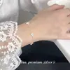 Pulsera de Flor Puntiaguda de Plata S925 Nalan, Diseño Moderno y Sencillo con un Toque de Elegancia, Pulsera de Trébol de Cuatro Hojas de la Suerte S8494