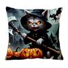 Fornecedor do Fabricante Capas de Almofada de Halloween para Gatinhos Pelúcia Curta Estampada Capas de Almofada Decorativas para Sofá-Cama Estilo Nórdico
