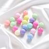 Cuentas de 12 mm Color Macaron Sensación Piel Esmerilada Agujero Recto Hechas a Mano DIY Abalorios Colgante para Coche Llavero para Teléfono Móvil Accesorios