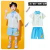 1º de Junho Fantasias de Performance Infantil Jardim de Infância Camisa Azul Saia de Gaze Fantasias de Performance Meninos Meninas Fantasias de Performance de Cheerleading