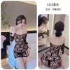 Lencería para noche larga, falda corta de mujer, lencería sexy, jacquard calado, ropa de dormir de deseo puro, medias de rejilla de una pieza 5318