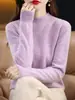 Suéter de Punto de Lana Versátil para Otoño e Invierno, Nuevo Suéter Suave y Grueso para Mujer con Cuello Medio Alto