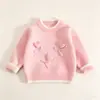 Suéter de terciopelo coreano para niñas, estilo de dibujos animados, nueva moda de otoño e invierno, top lindo y cálido para niños, suéter de bebé niña