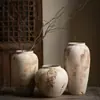 Vaso de Cerâmica Estilo Wabi-Sabi Arranjo de Flores Ornamentos Cerâmica Manchada Antiga Rústica Vaso de Cerâmica Ornamentos