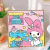 Pintura de Diamantes para Niños Kuromi Hecho a Mano DIY Pintura de Pegatinas de Diamantes Sanrio Pintura de Diamantes con Diamantes Completos 5D Tamaño Pequeño