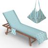 Suministro Transfronterizo de Amazon Wish Cubierta de Silla de Playa de Microfibra Silla Lounge Toalla de Playa Bolsa Serie Rayas Simples