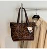 Bolsa de Ombro Estilo Preguiçoso com Estampa de Leopardo Retrô para Mulheres 2025 Novo Estilo de Inverno Estilo Coreano Bolsa Tote de Braço para o Trabalho