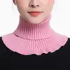Estilo Novo Outono e Inverno Cachecol Feminino Gola Falsa Protetor de Pescoço para Calor e Proteção contra Frio Gola de Suéter Gola Alta de Tricô Versátil para Mulheres
