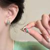 Pendientes de Esmalte con Goteo en Forma de C para Mujer, Estilo Retro de Lujo Ligero, Pendientes de Gama Alta, Nuevos Pendientes de Tachuela Modelo 2025