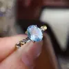 Anel de Pedra Natural com Citrino, Granada, Ametista, Peridoto e Topázio, Feito de Prata S925, Simples e Versátil