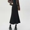 Ropa de Mujer Falda de Lana Cola de Pez 2026 Otoño/Invierno Nueva Engrosada de Cintura Alta Adelgazante Línea A Bodycon de Longitud Media