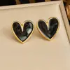 Pendientes Europeos y Americanos de Acero Inoxidable Estilo Ins Transfronterizos Chapados en Oro de 18K, Estilo Retro de Nicho, Diseño de Lujo Ligero, Pendientes de Goteo de Aceite