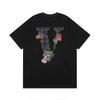 Camiseta deportiva informal de manga corta con estampado en V grande de VLONE, marca de moda transfronteriza europea y americana de 2024, para hombres y mujeres.